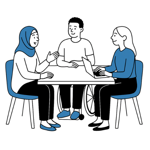 Therapist and patient talking