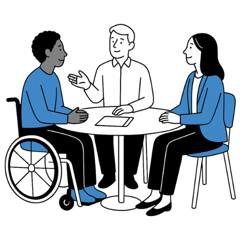 Two heads. One has swirly lines and one has tangled lines. The lines are connected in the middle