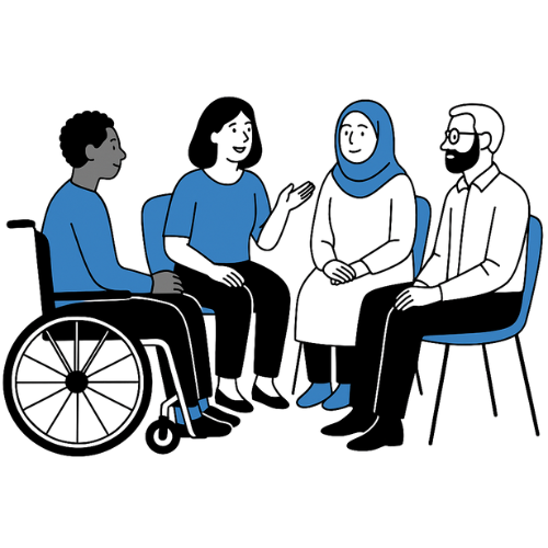 Therapist and patient talking